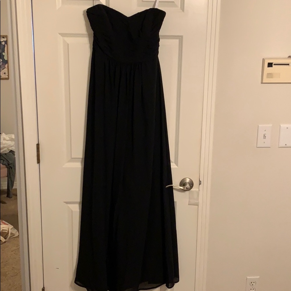 Black sweetheart neck floor length dress